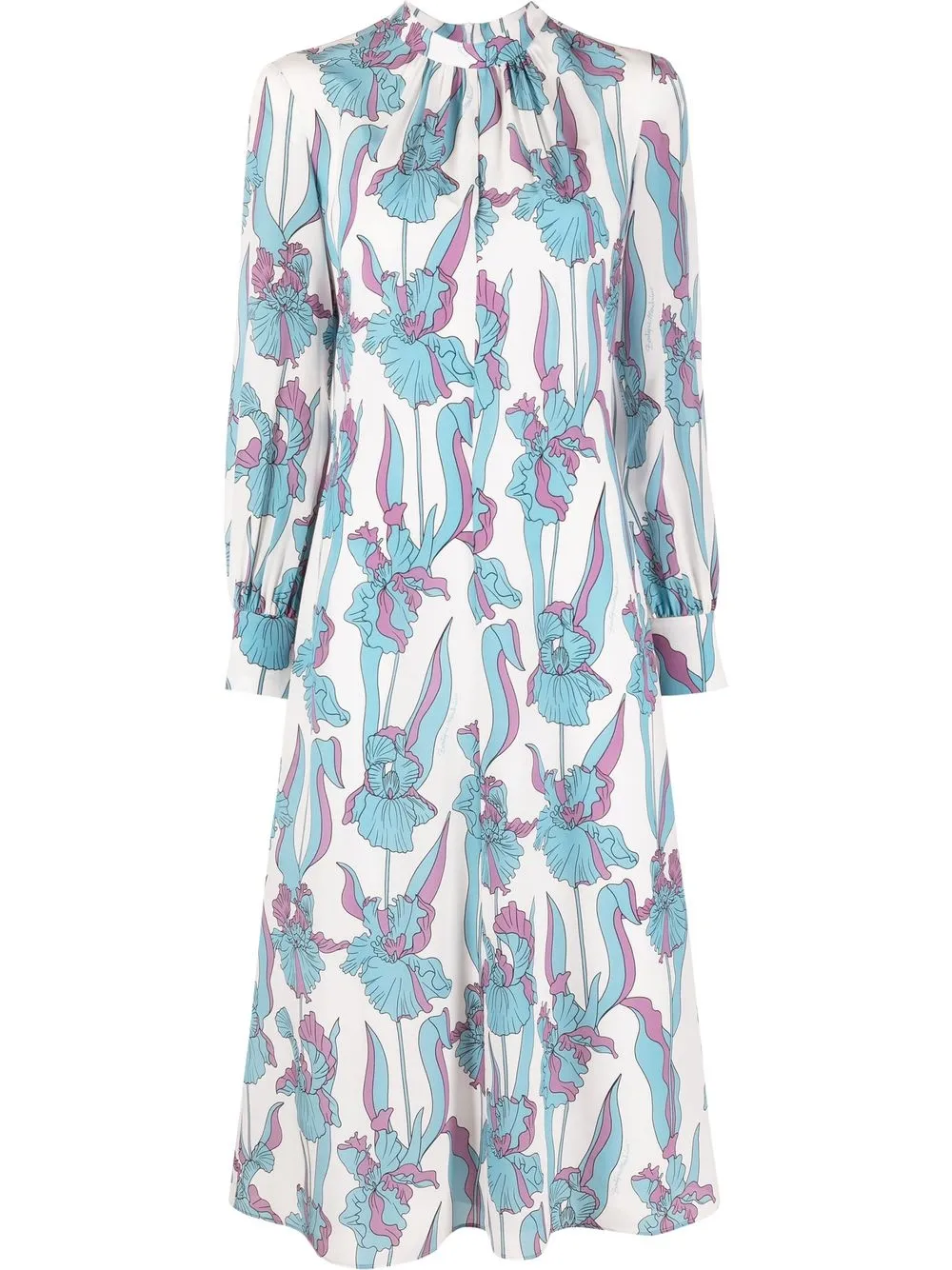 

Boutique Moschino floral pattern flared midi dress - Blue