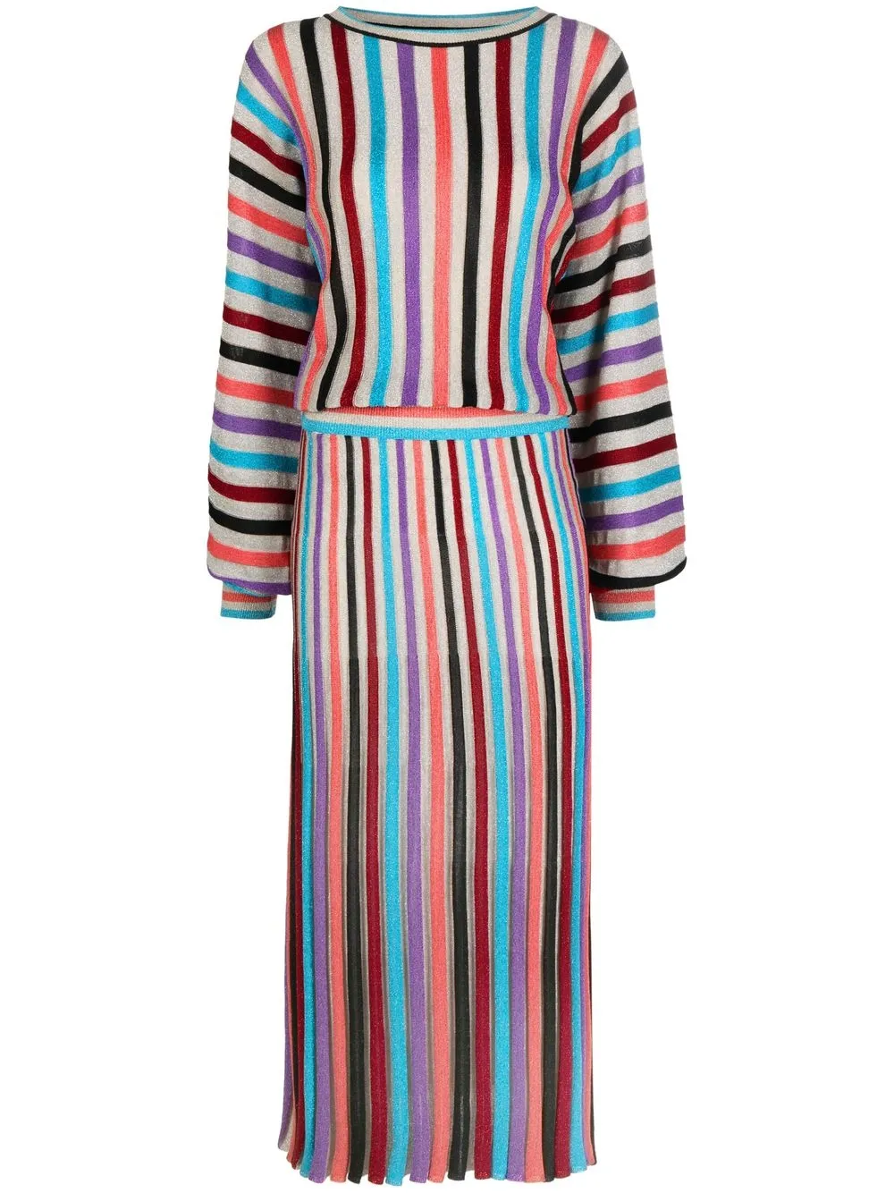 

Boutique Moschino stripe-knit midi jumper dress - Blue