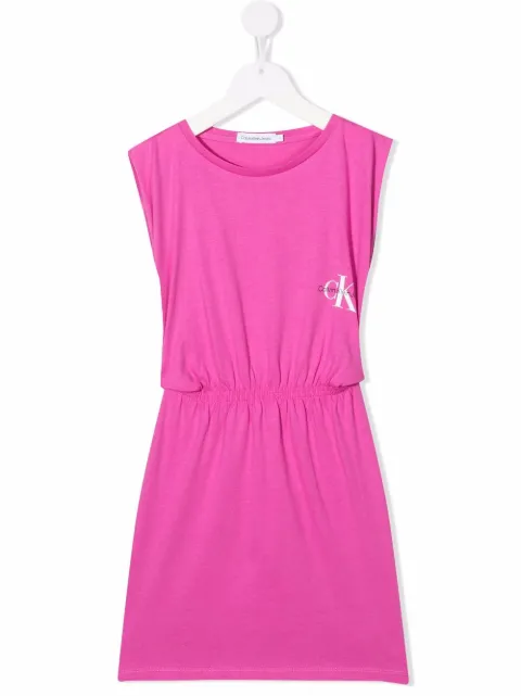 Calvin Klein Kids sleeveless logo-print jersey dress