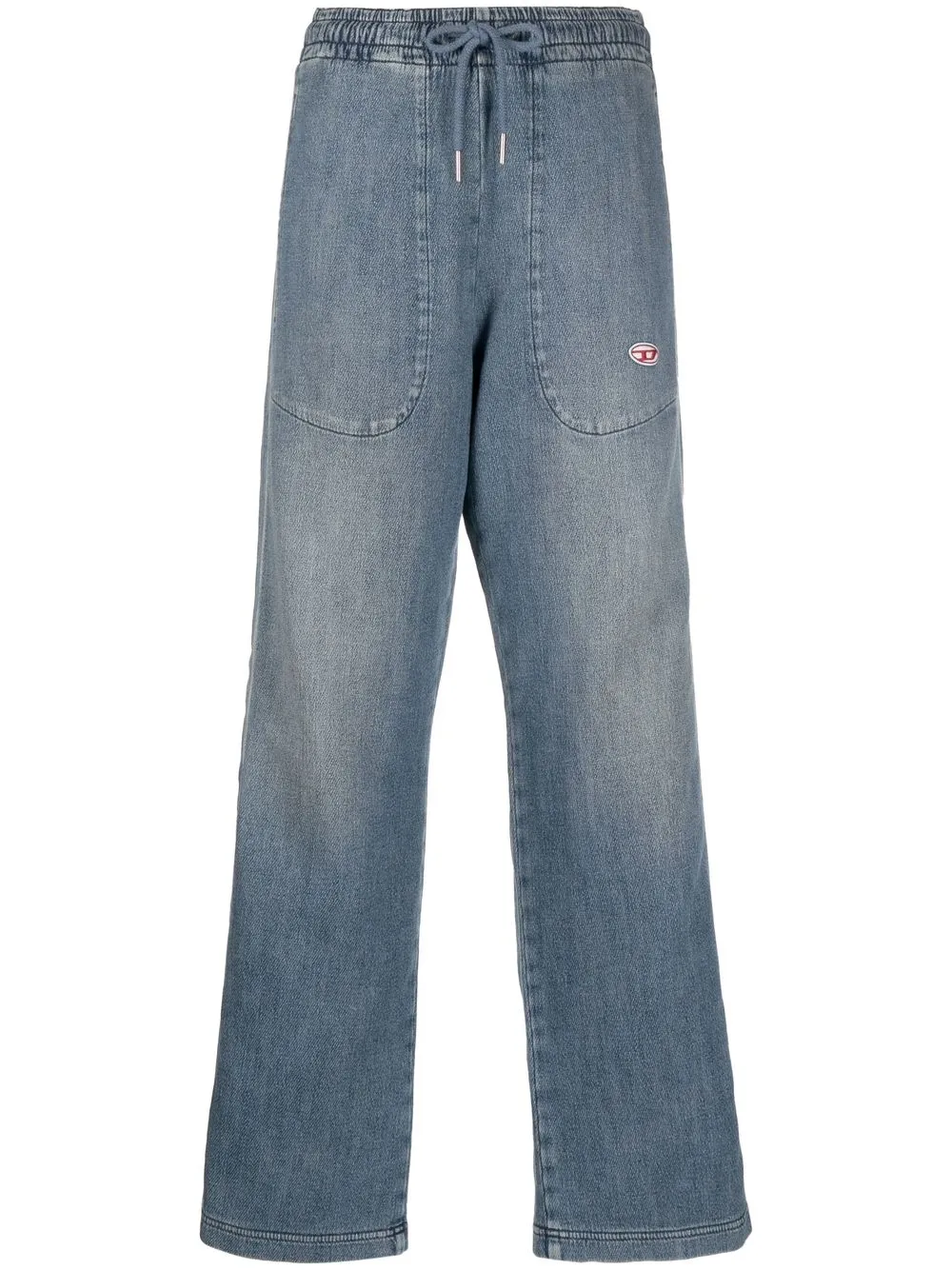 

Diesel D-Martians Track Denim Joggjeans - Blue