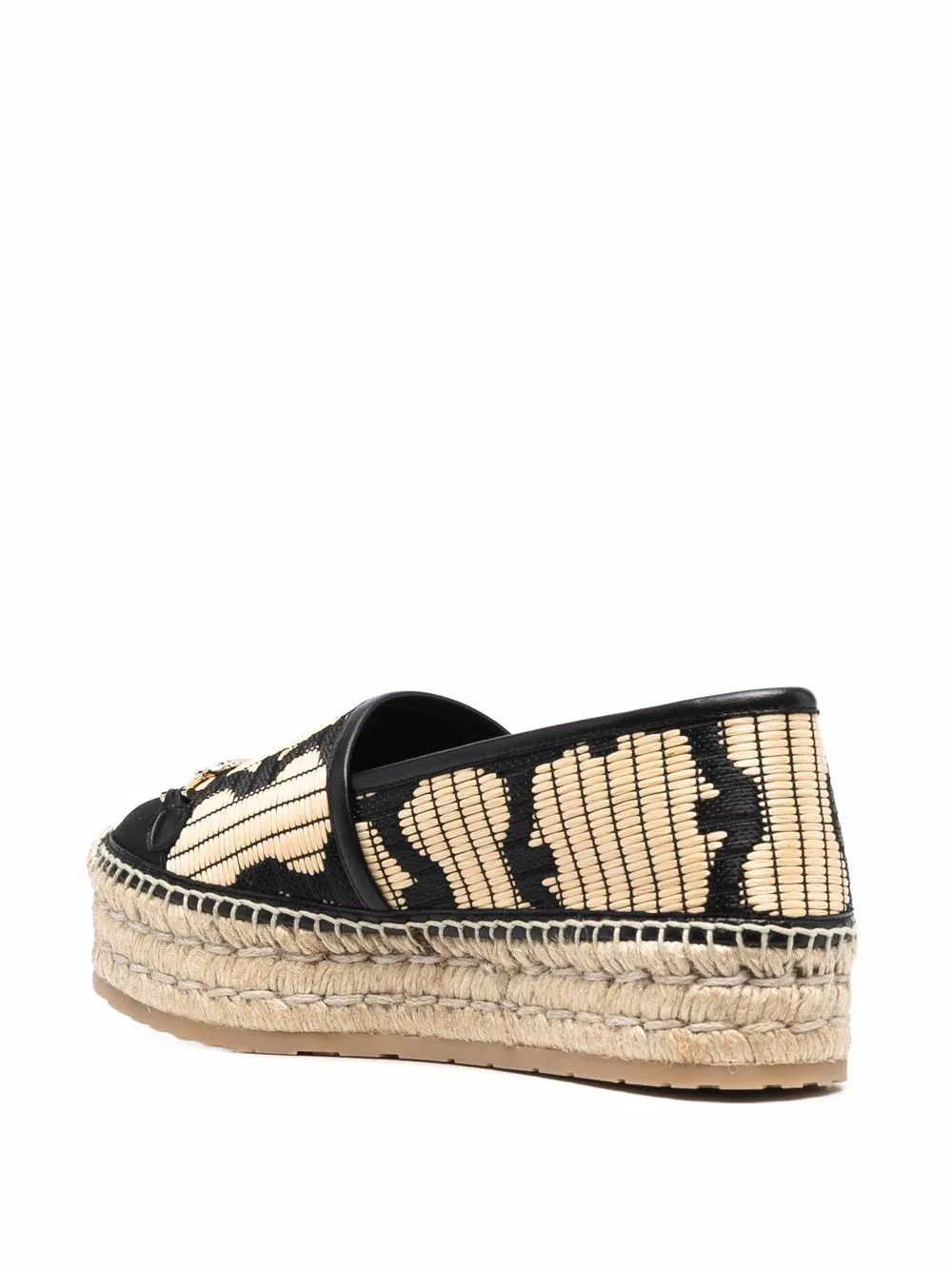  Ferragamo Logo Embroidered Espadrilles - Black 