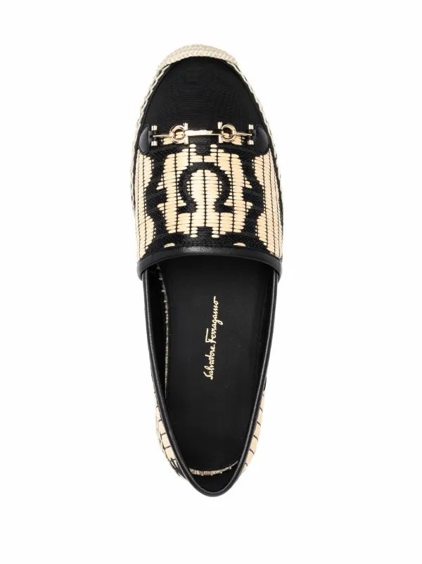 Ferragamo Logo Embroidered Espadrilles | Black | FARFETCH display picture 1