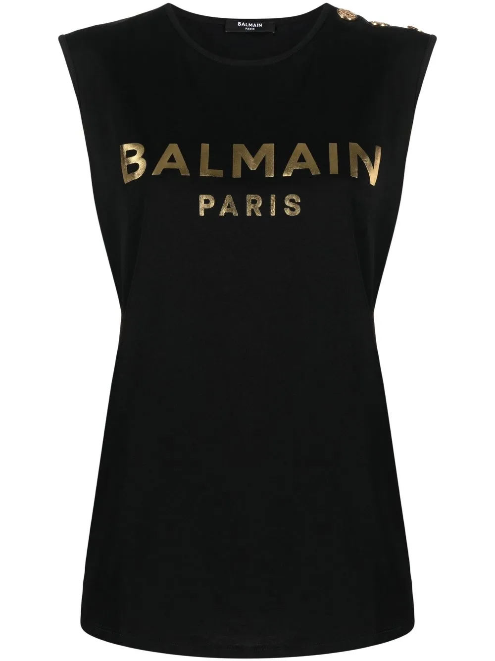

Balmain logo print sleeveless T-shirt - Black