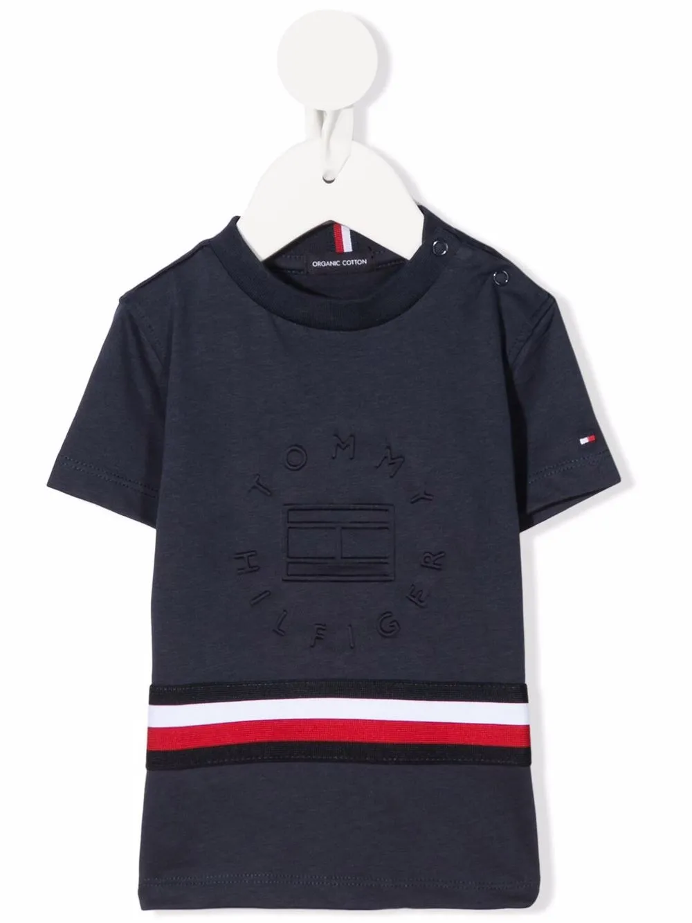 

Tommy Hilfiger Junior embossed logo stripe T-shirt - Blue