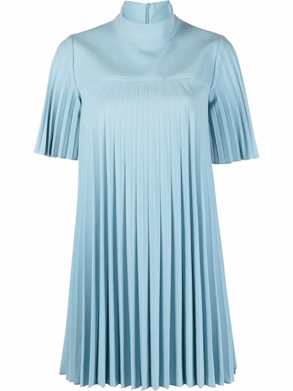 

Boutique Moschino vestido plisado con cuello de tortuga - Azul