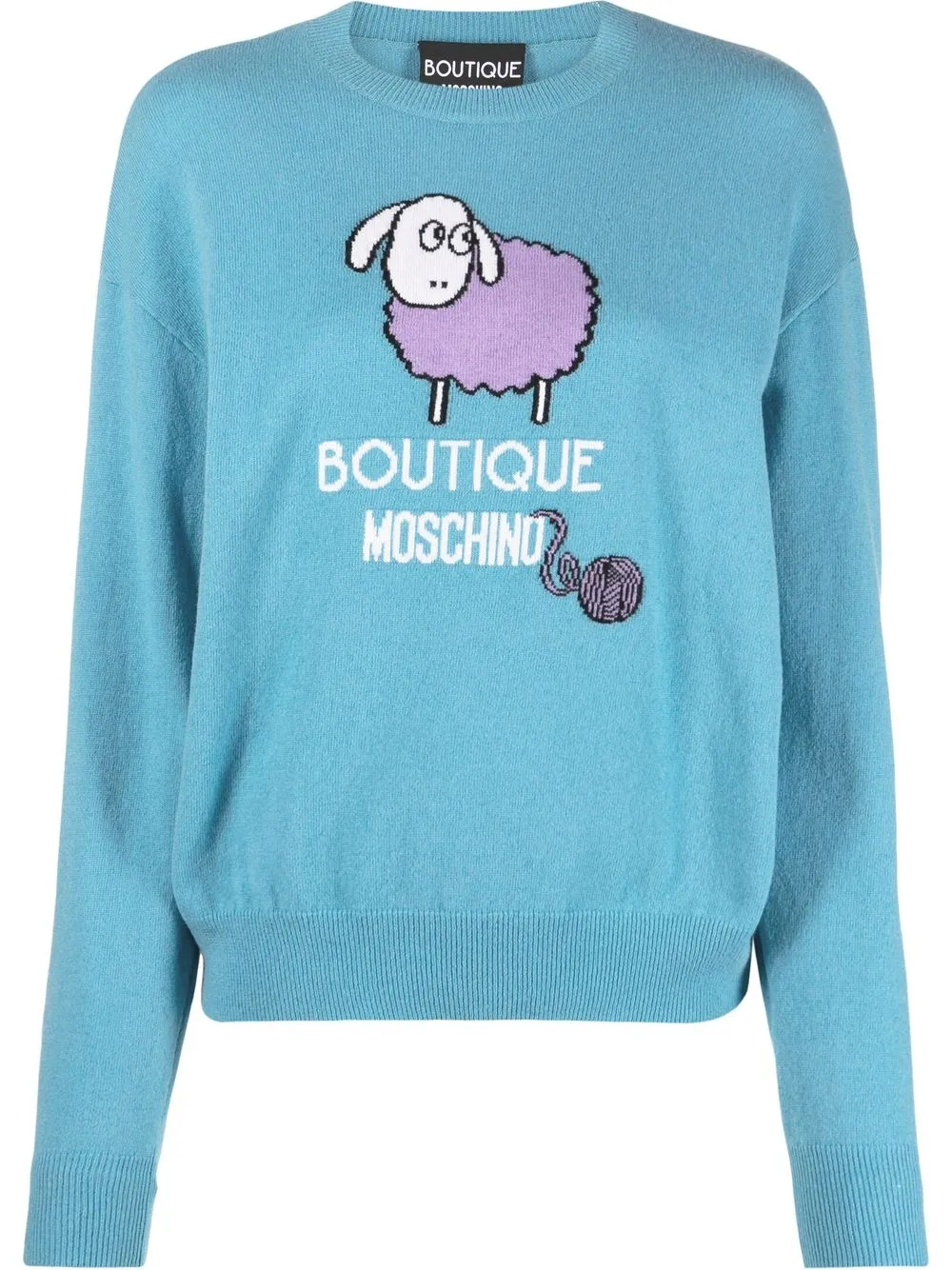 

Boutique Moschino intarsia-knit sheep jumper - Blue