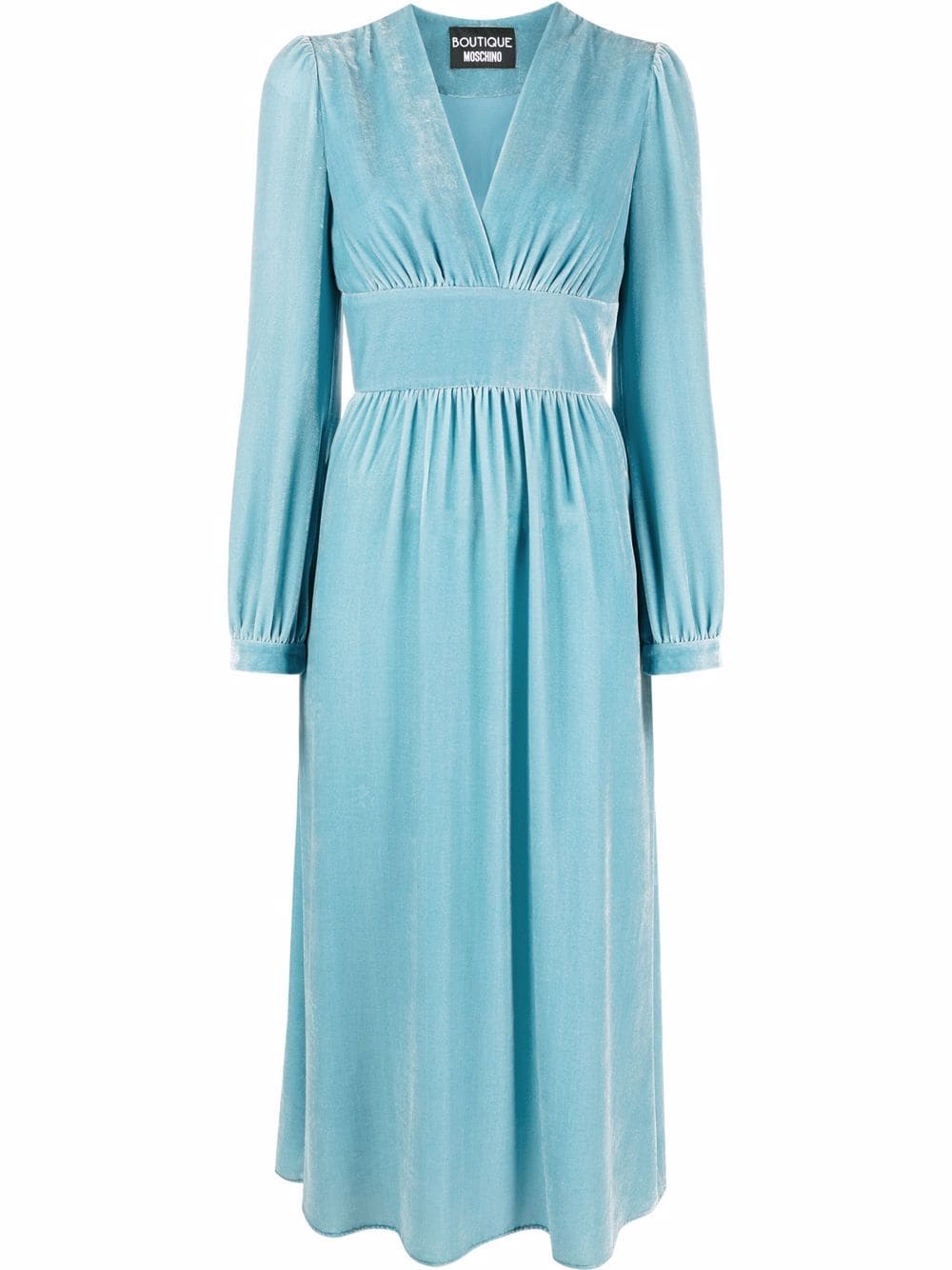 Boutique Moschino Velvet-effect Midi Dress In Blue | ModeSens