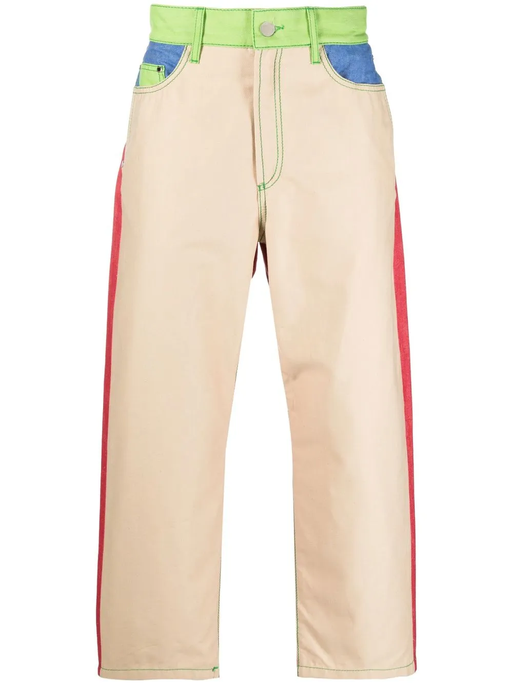 

Sunnei colour-block cropped jeans - Neutrals