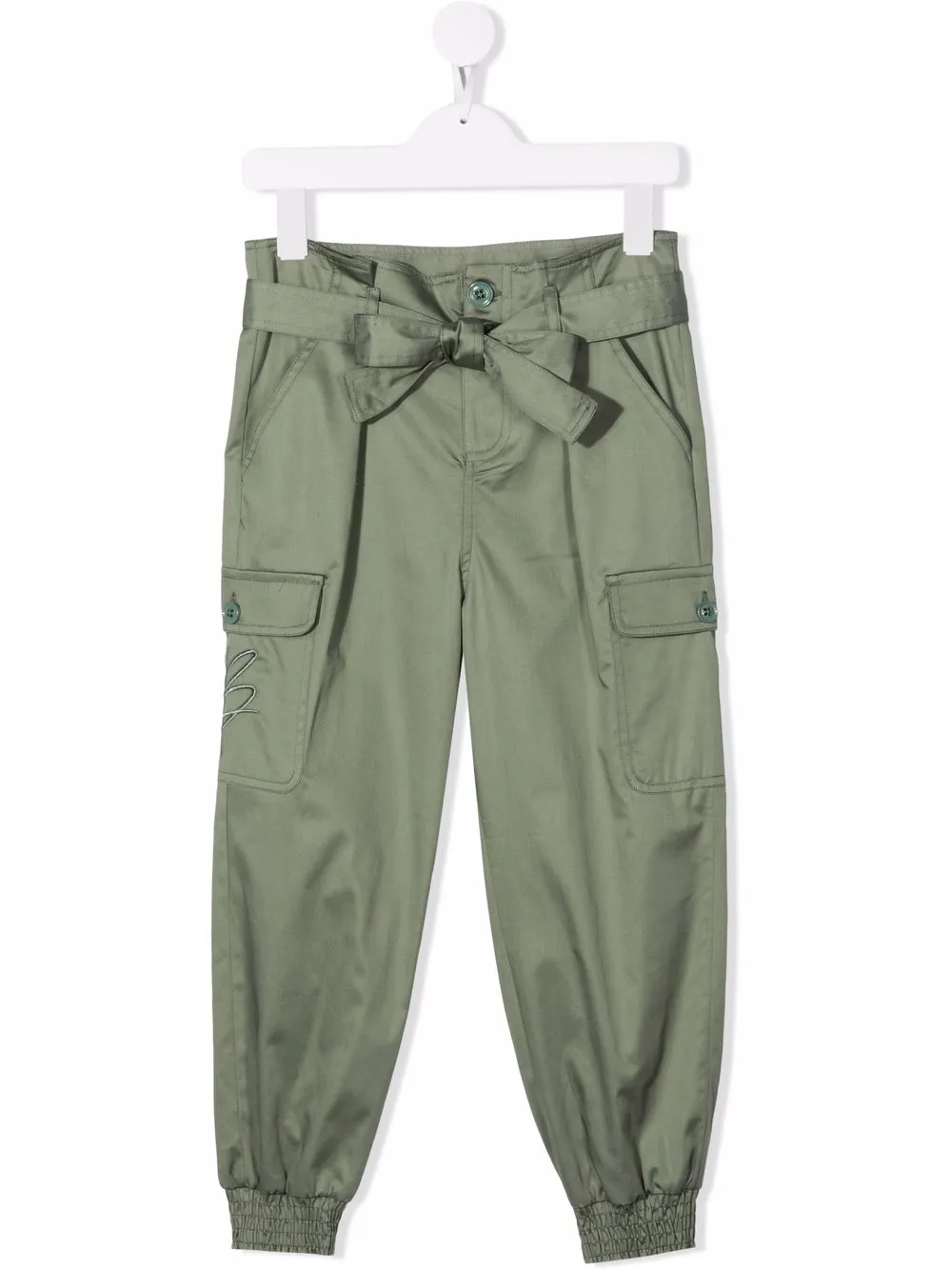 

Miss Blumarine pantalones cargo con moño - Verde