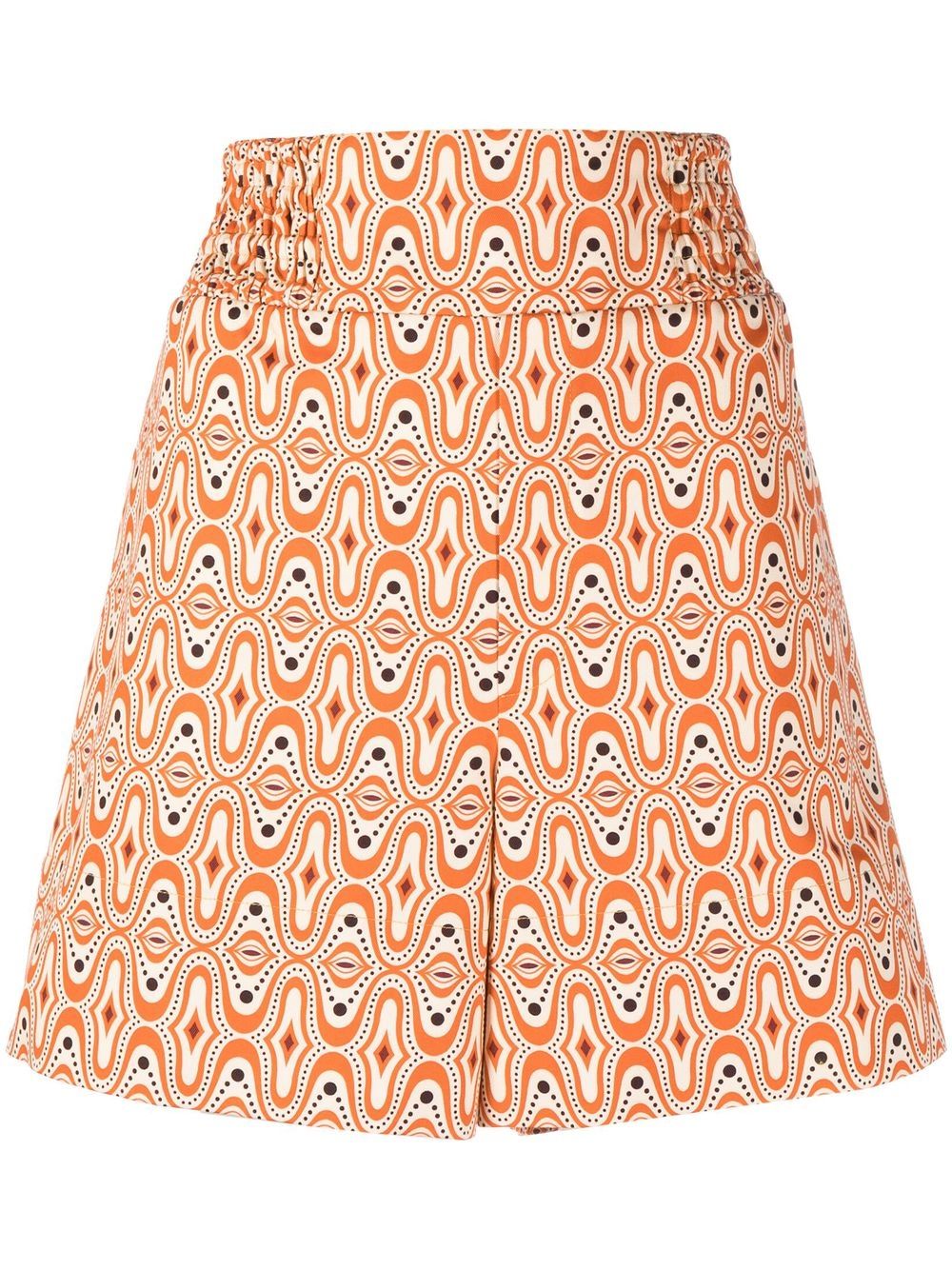 Colville Printed High-rise Shorts In Orange