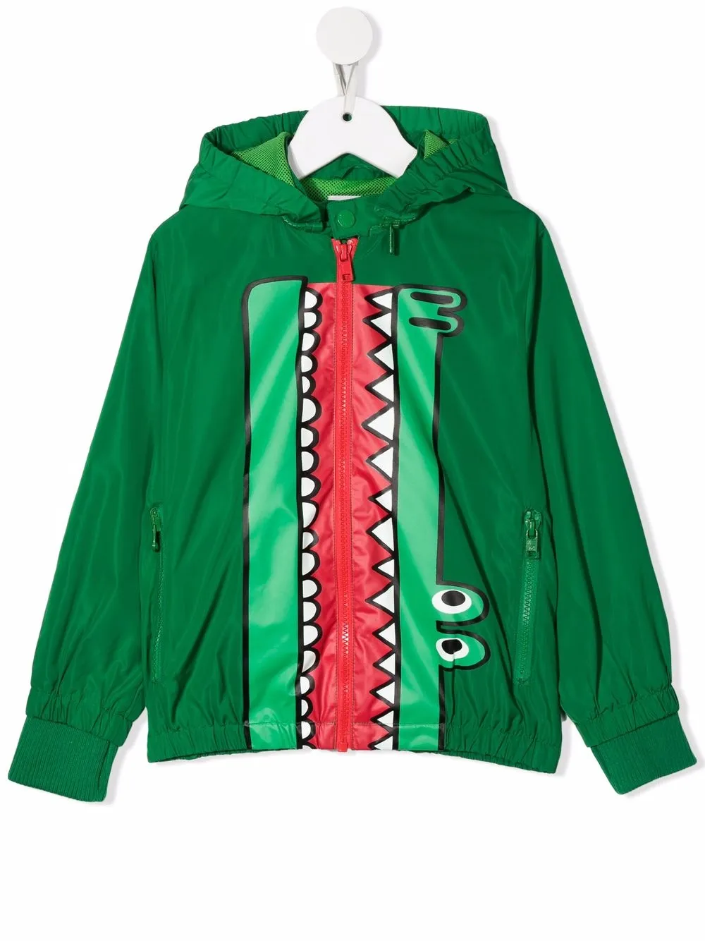 

Stella McCartney Kids chamarra rompevientos con estampado de cocodrilo - Verde
