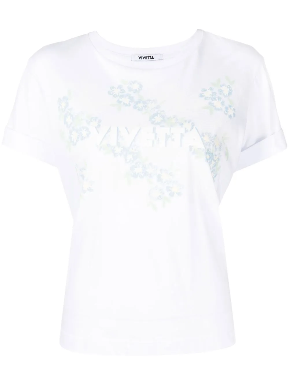 

Vivetta playera con estampado floral y logo - Blanco