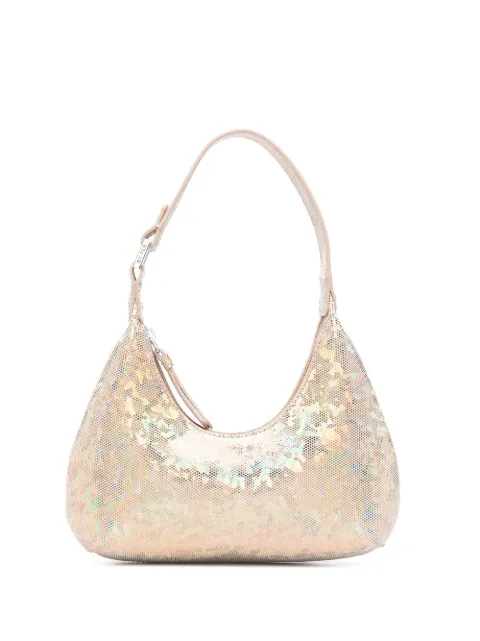 BY FAR metallic-effect zipped tote