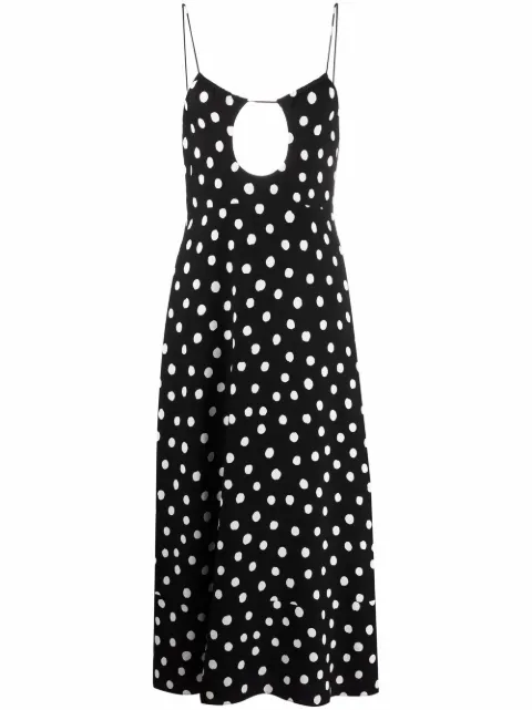 Saint Laurent polka-dot cut-out dress