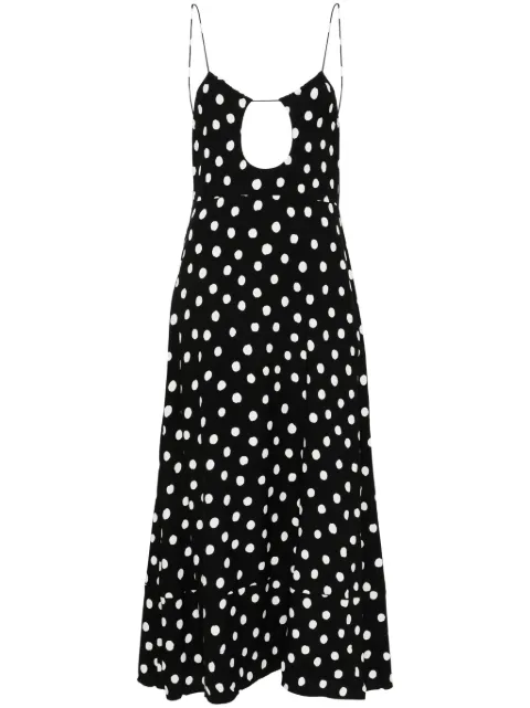 Saint Laurent polka dot midi dress