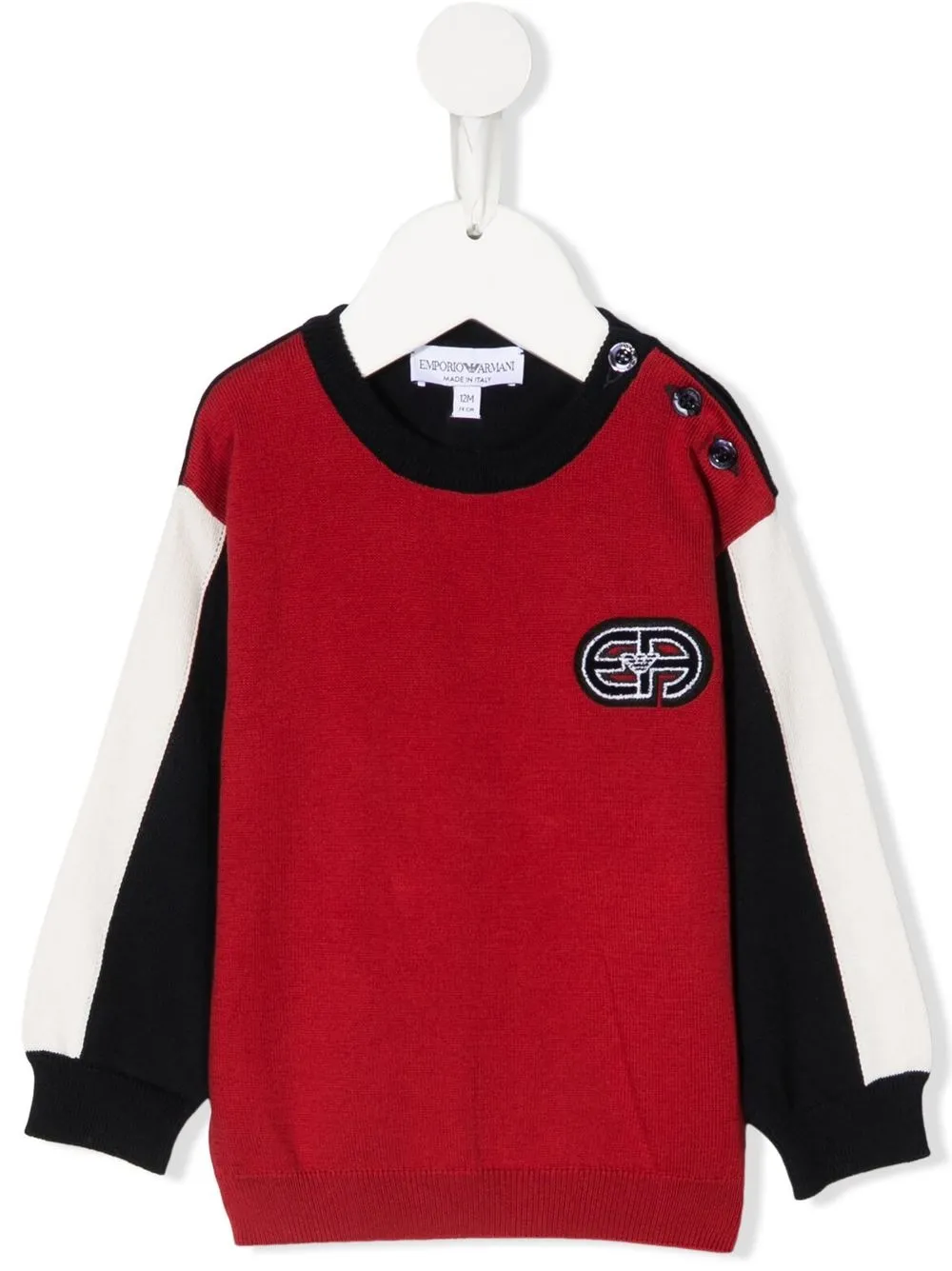 

Emporio Armani Kids suéter tejido con diseño color block - Rojo