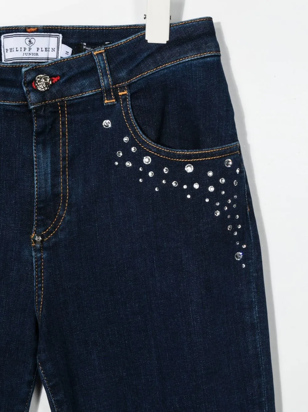  Philipp Plein Junior Teen Jeans Mit Kristallen   Blau 