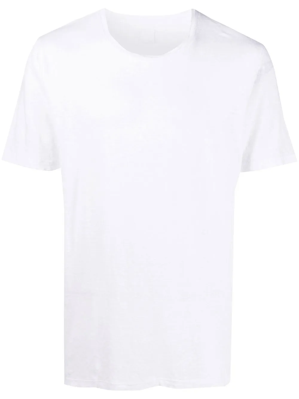 

120% Lino playera con cuello redondo - Blanco