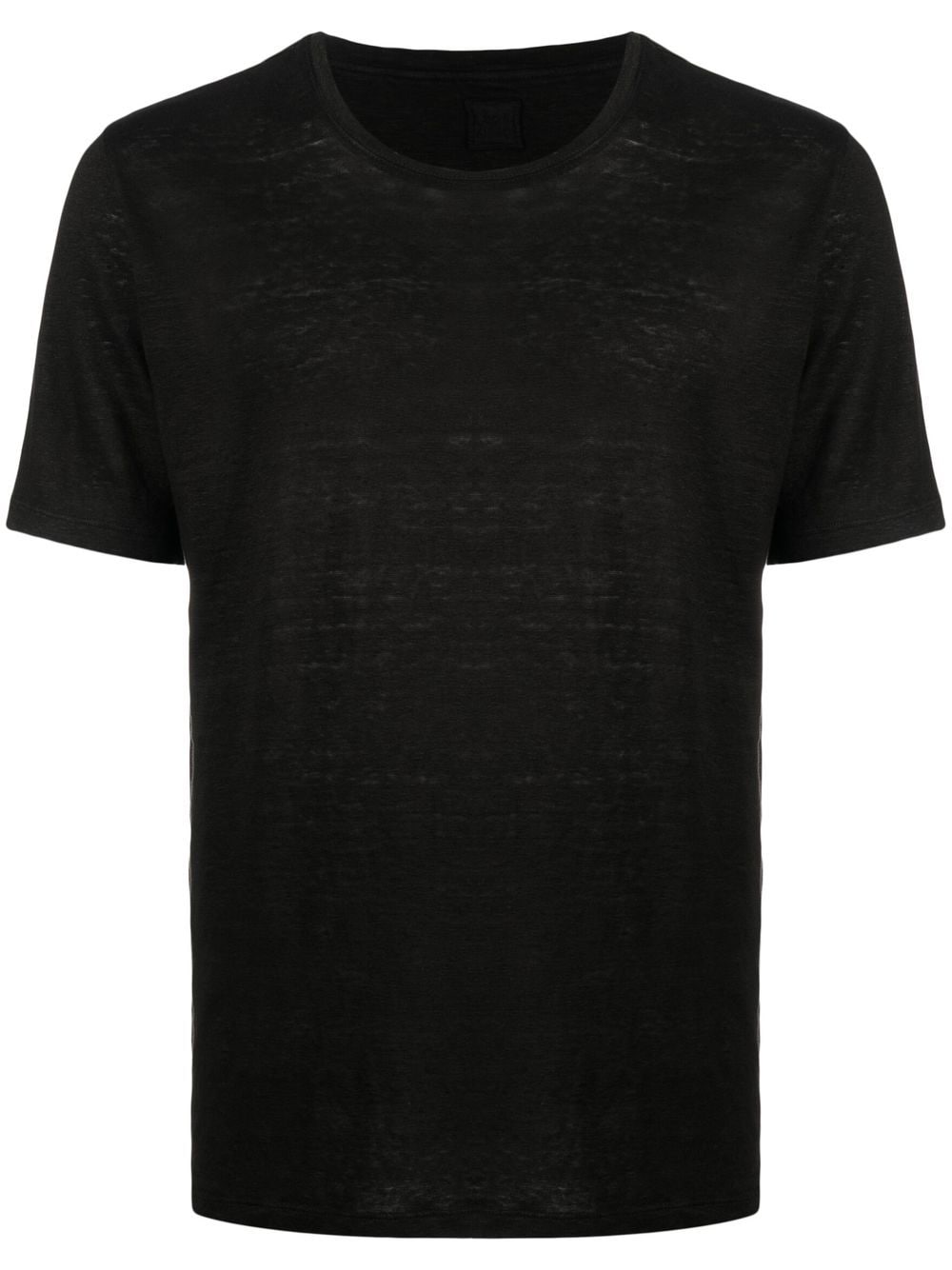 120% lino t-shirt en lin à encolure ronde - noir