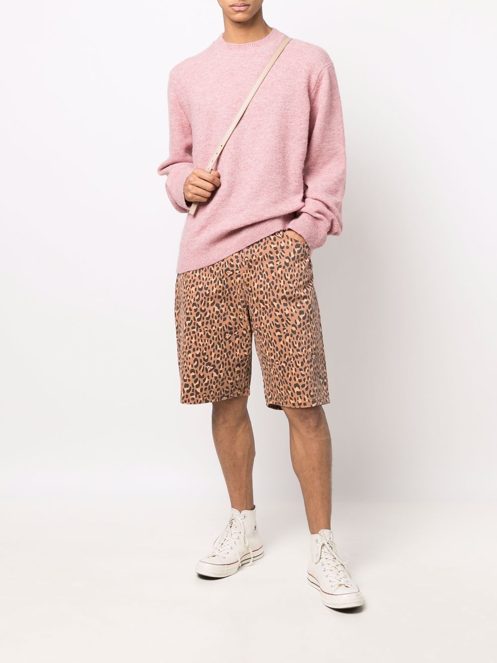 AMISH Shorts met luipaardprint - Bruin