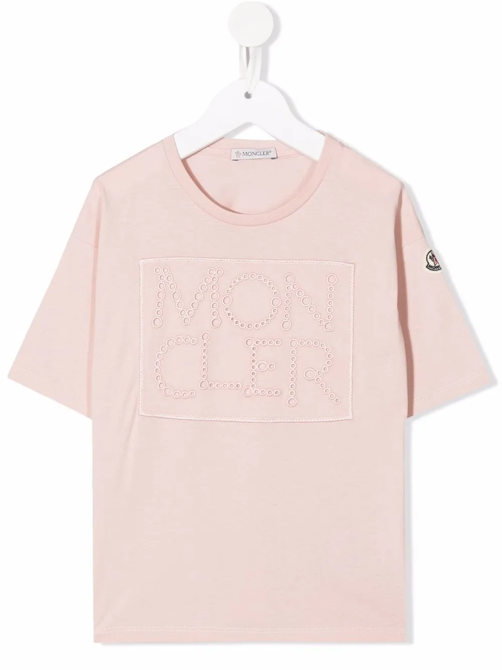 

Moncler Enfant playera con logo bordado - Rosado