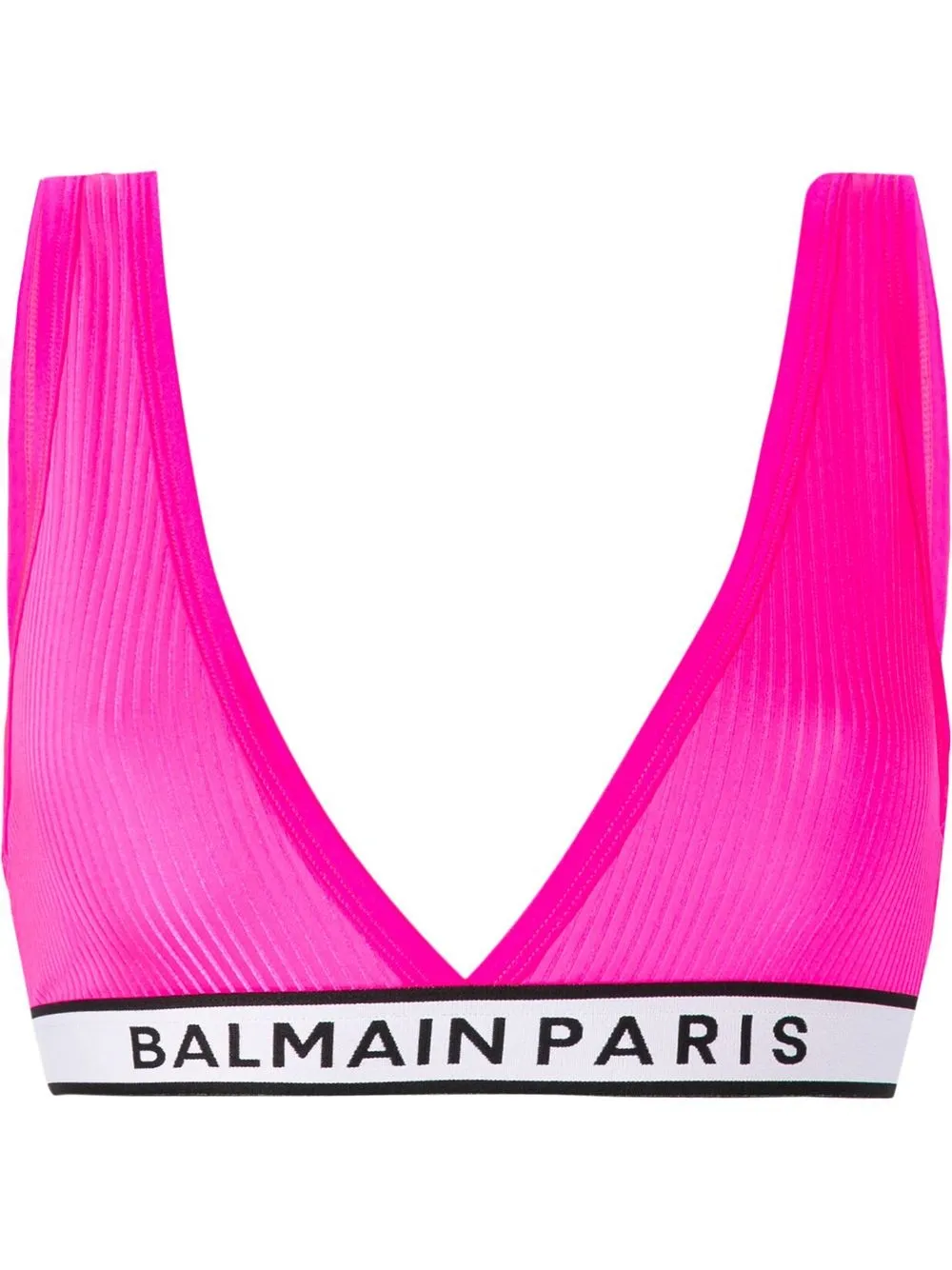 

Balmain plunging V-neck bra top - Pink