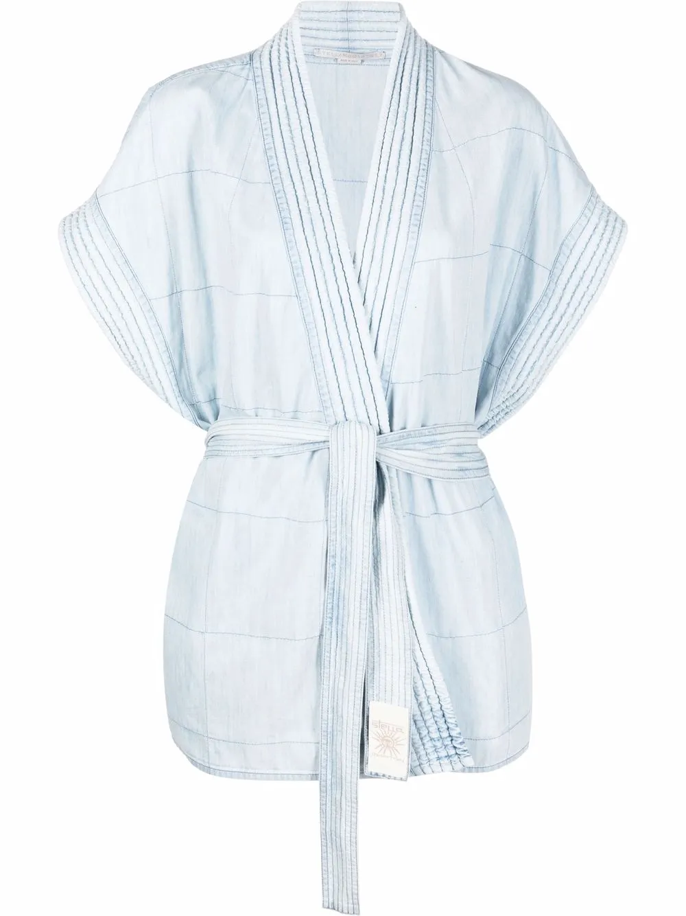 

Stella McCartney chamarra de mezclilla con moño en la cintura - Azul