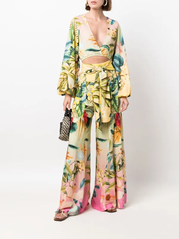 PQ Swim Cora Oasis-print wide-leg 