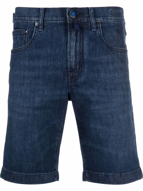 straight-leg denim shorts
