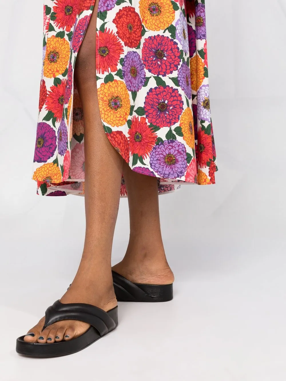 Bali Cocoon Midi Dress, Leaves multi