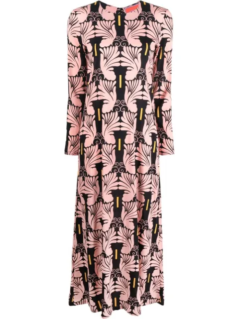 La DoubleJ graphic-print long-sleeved maxi dress