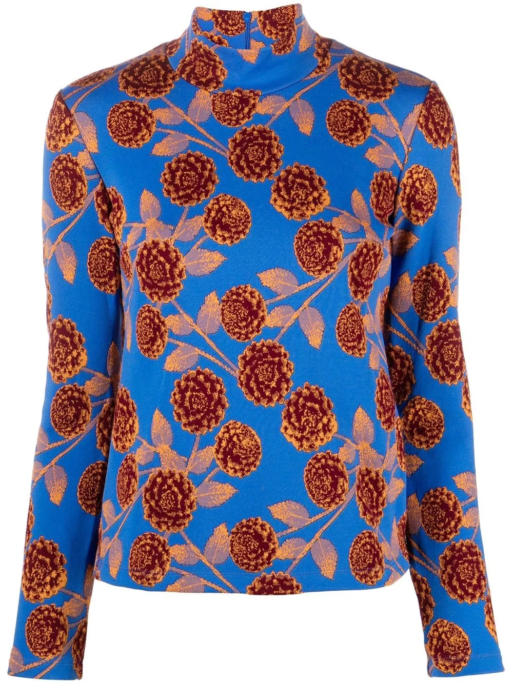 

La DoubleJ floral-print turtleneck top - Blue