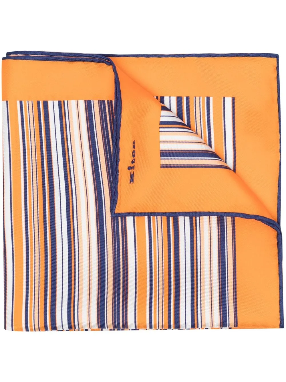 

Kiton mascada de seda con estampado de rayas - Naranja