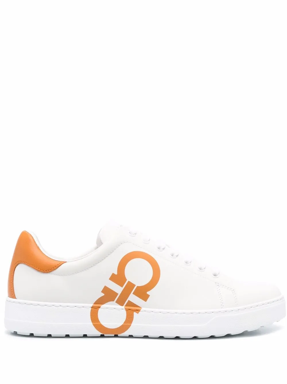 

Salvatore Ferragamo tenis bajos con logo estampado - Blanco