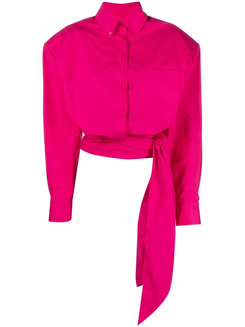 

Alexandre Vauthier tied-waist cropped shirt - Pink