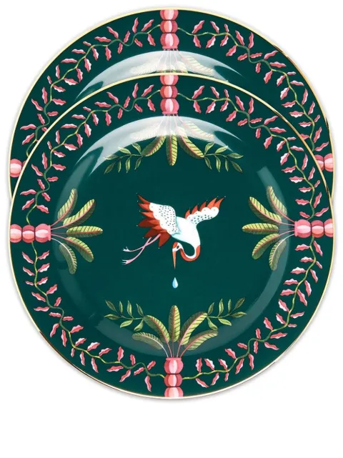 La DoubleJ Egret set of two dessert plates