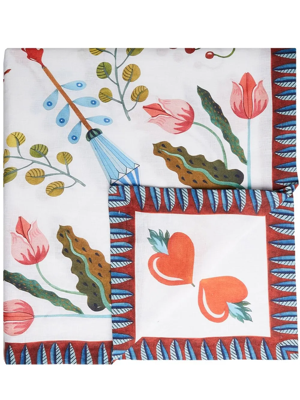 La DoubleJ Toalha de mesa Turning Tulips em linho | Branco | Image 1