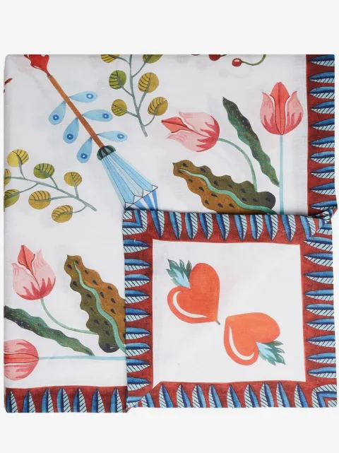 La DoubleJ Turning Tulips linen tablecloth