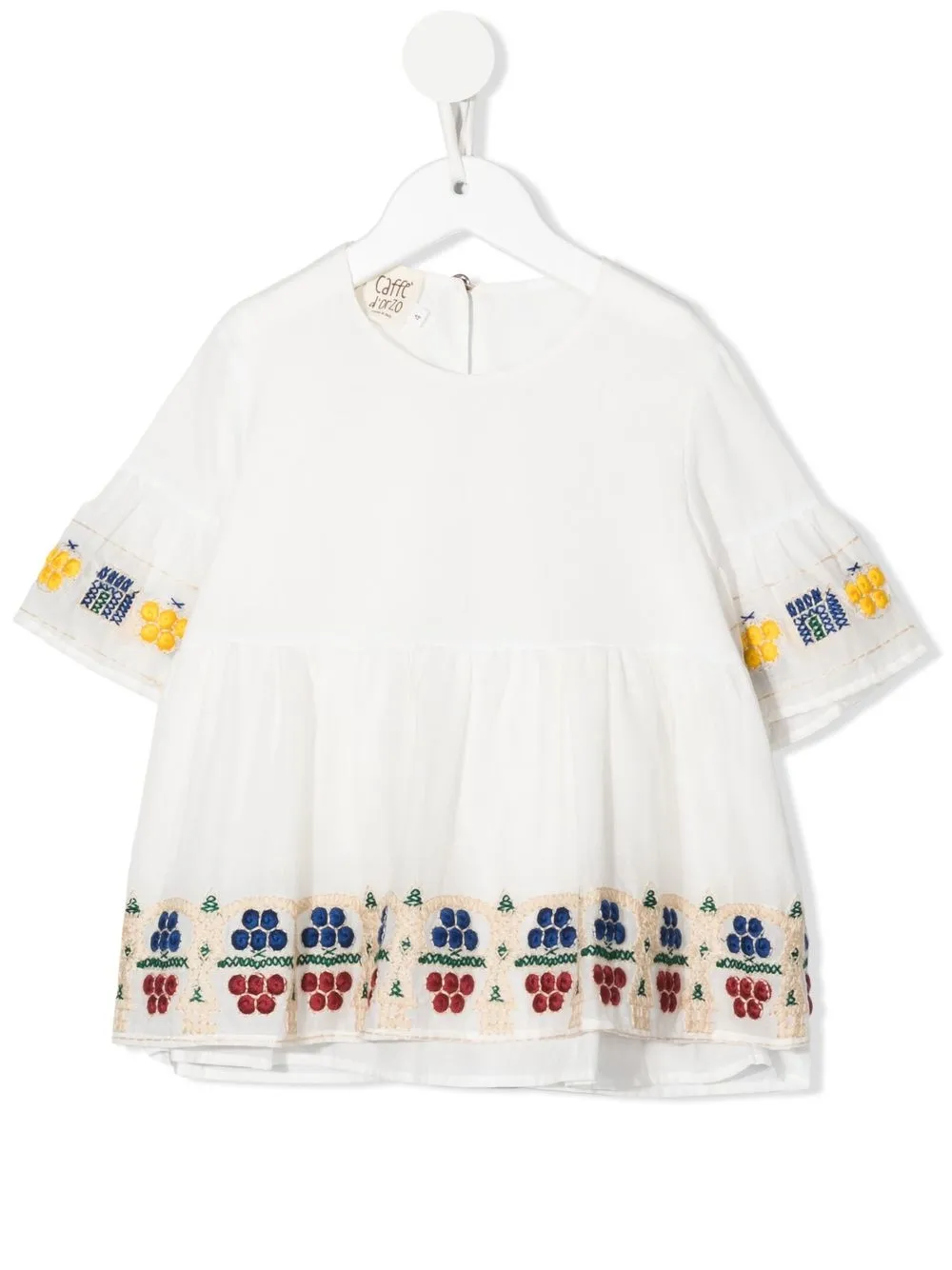 

Caffe' D'orzo playera manga corta bordada - Blanco