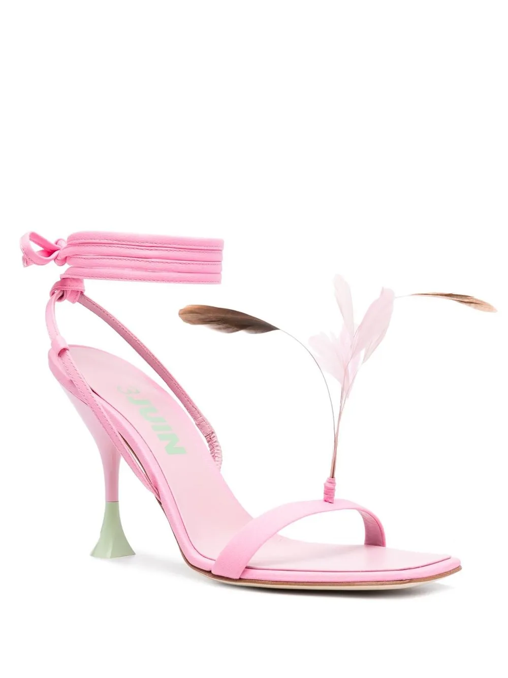 3juin Sandalen met verendetail - Roze