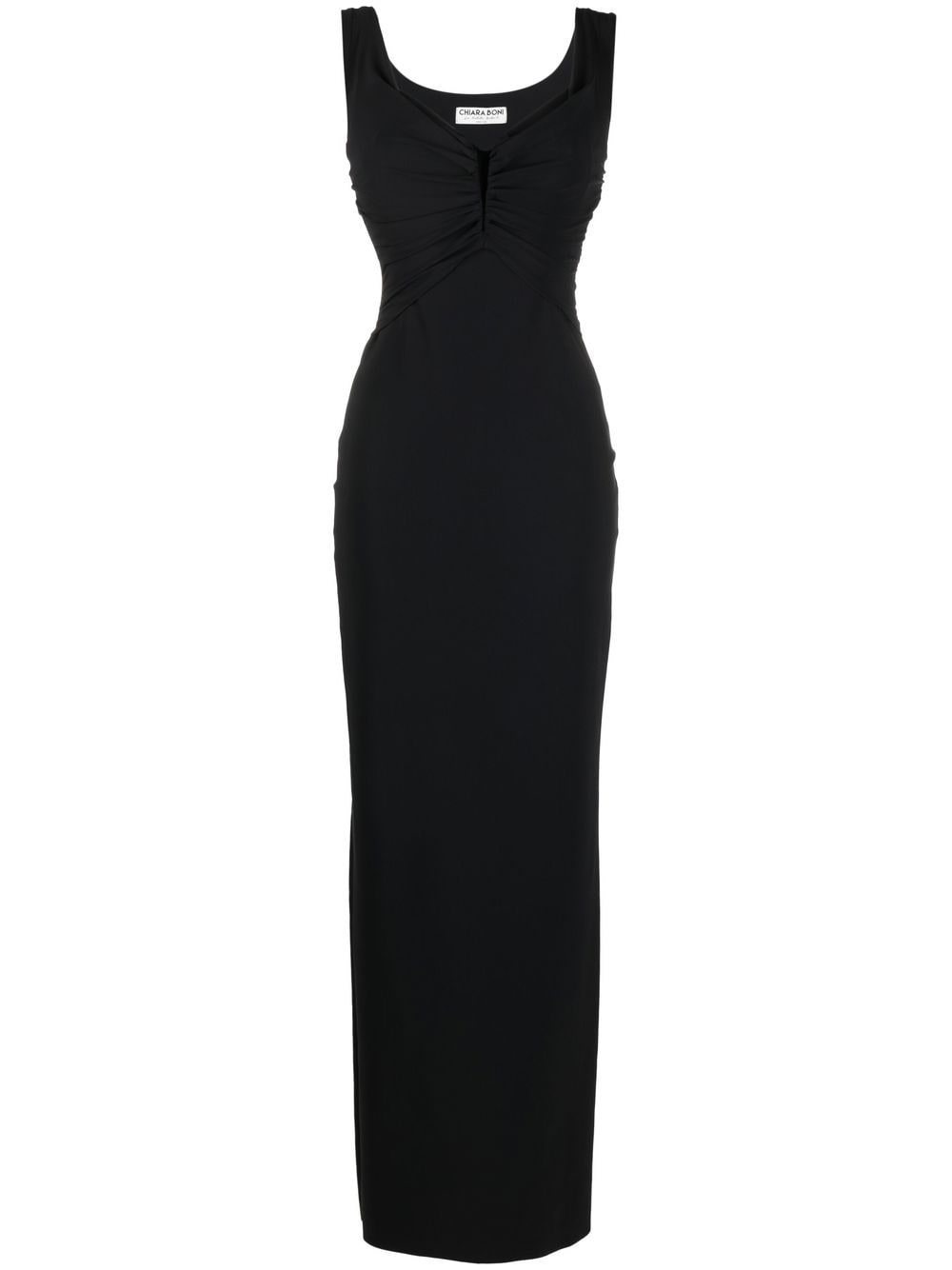 Chiara Boni La Petite Robe Ruched Sleeveless Maxi Dress In Black | ModeSens