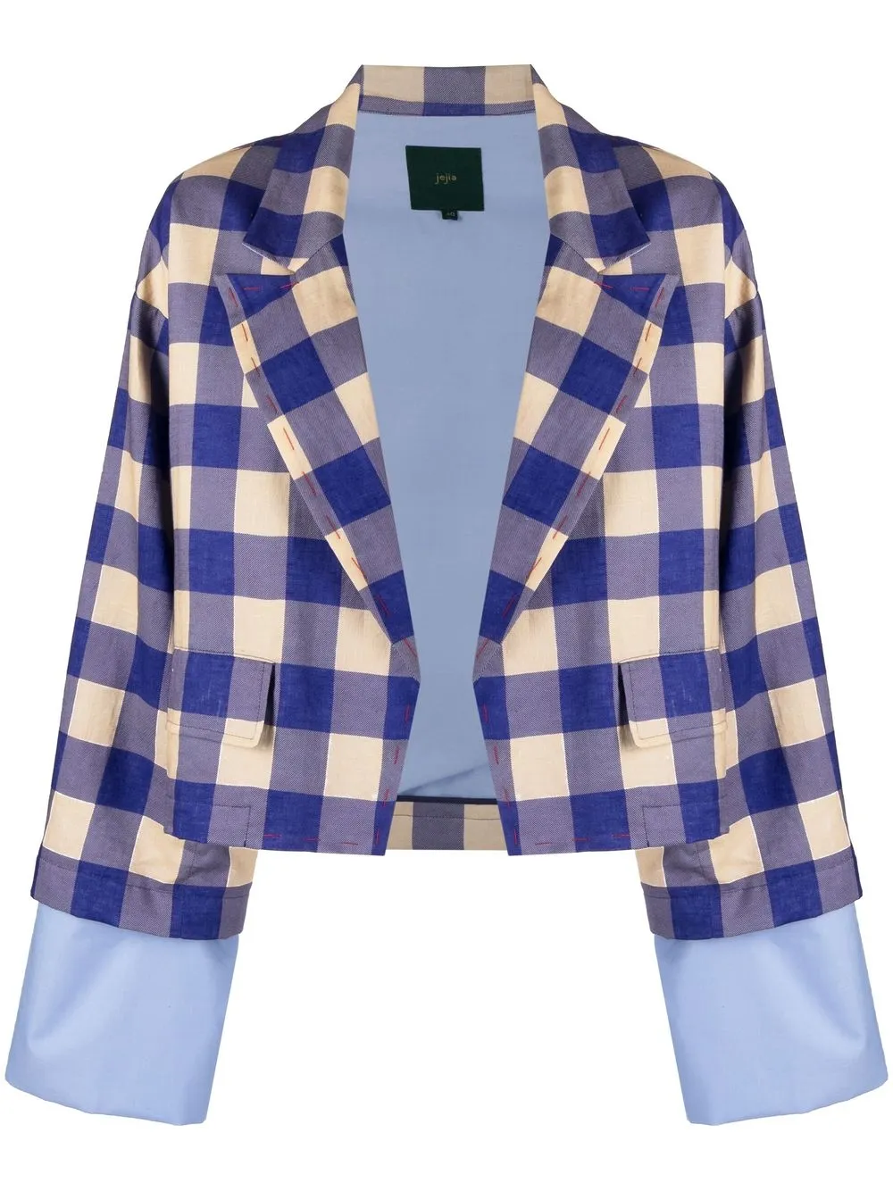 

Jejia checked cropped blazer - Blue