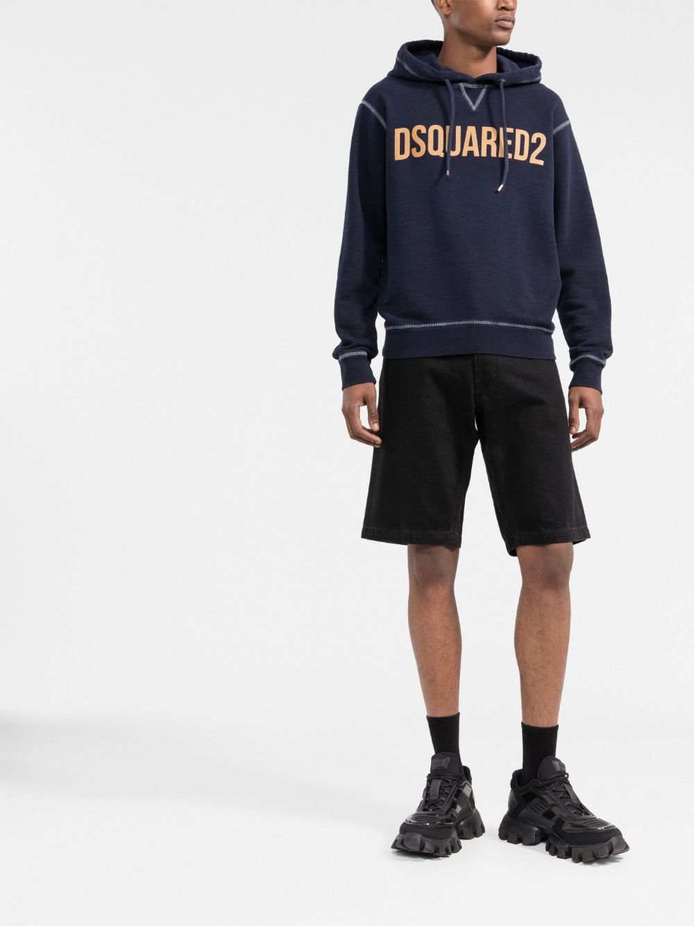 Cheap DSQUARED2 logo-print pullover hoodie Men