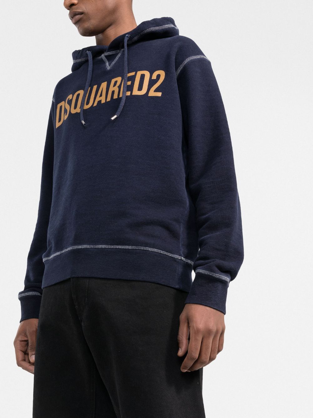 Cheap DSQUARED2 logo-print pullover hoodie Men