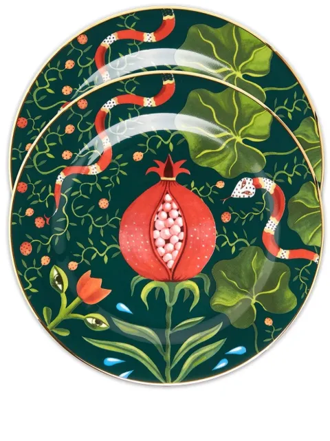 La DoubleJ pomegranate set of two dessert plates