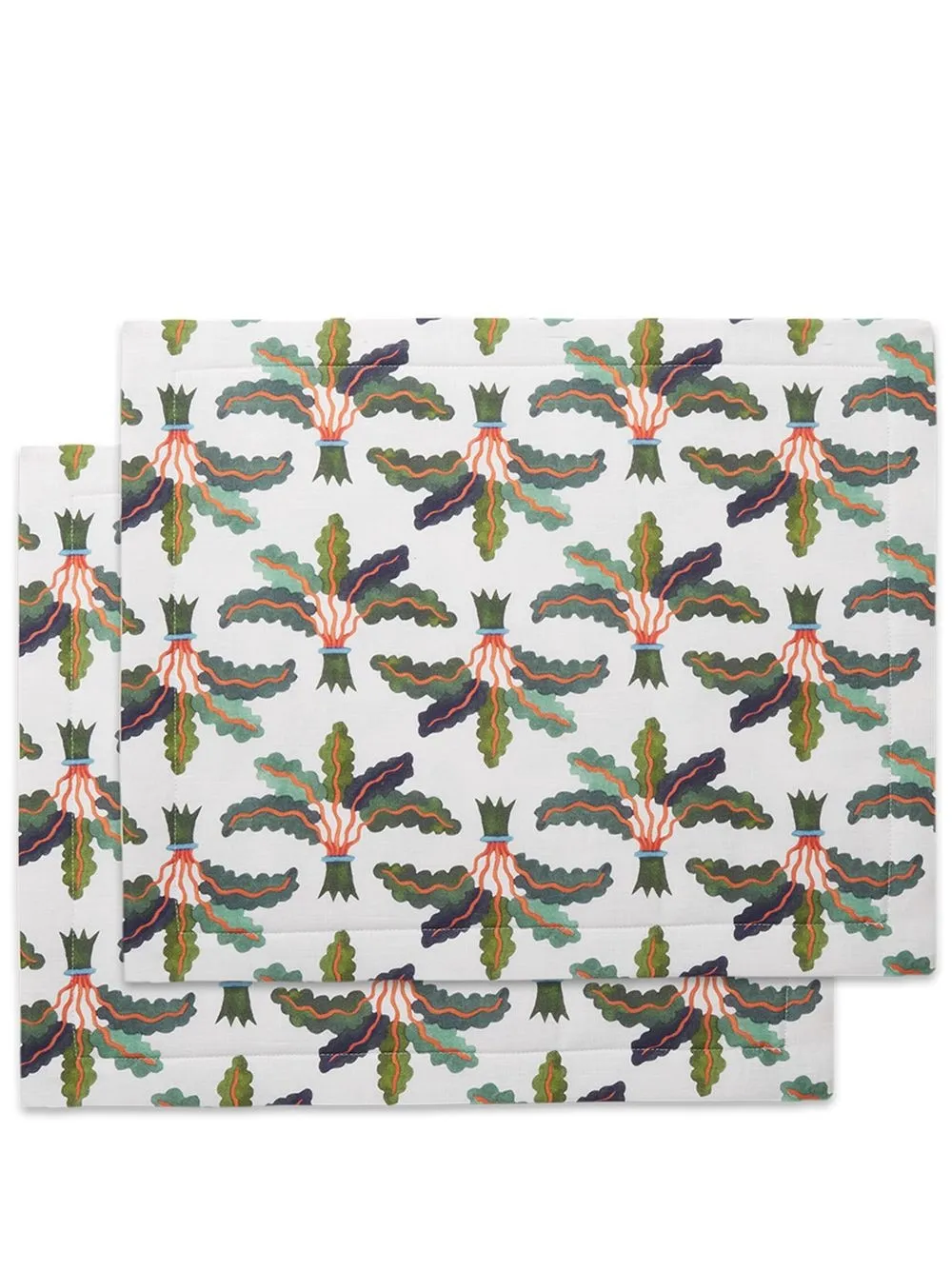La DoubleJ Palms set of two table mats | White | Image 1