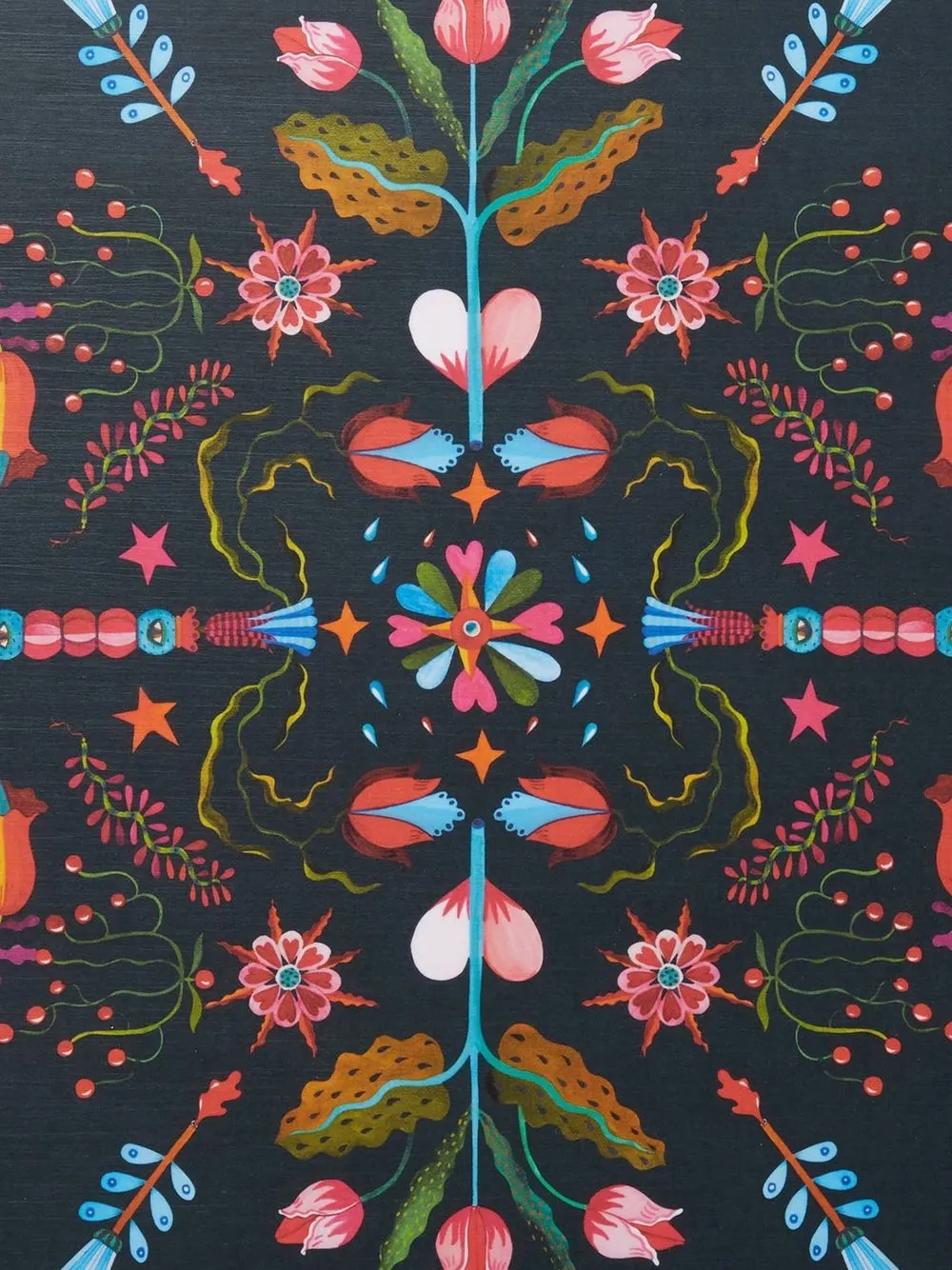  La Doublej Turning Tulips Tablett Aus Holz   Schwarz 
