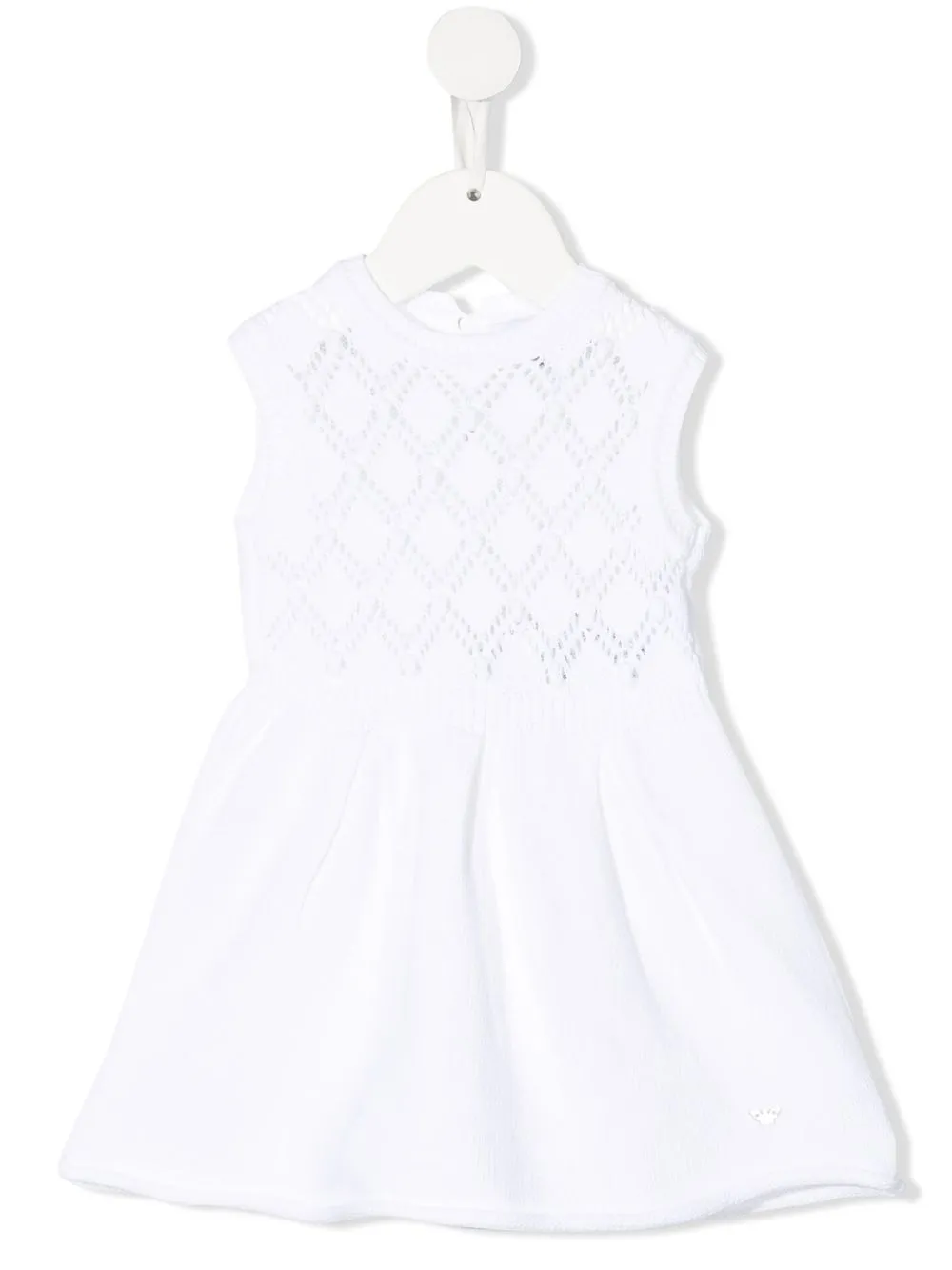 

Emporio Armani Kids vestido de crochet sin mangas - Blanco