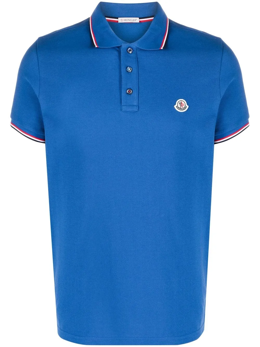 

Moncler playera tipo polo con parche del logo - Azul