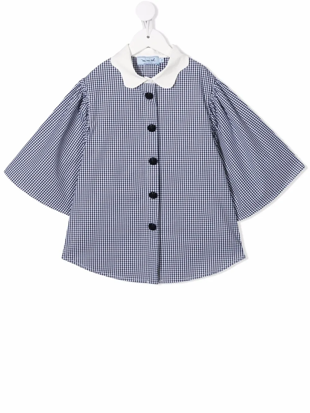 

Mi Mi Sol gingham-pattern cotton blouse - Blue